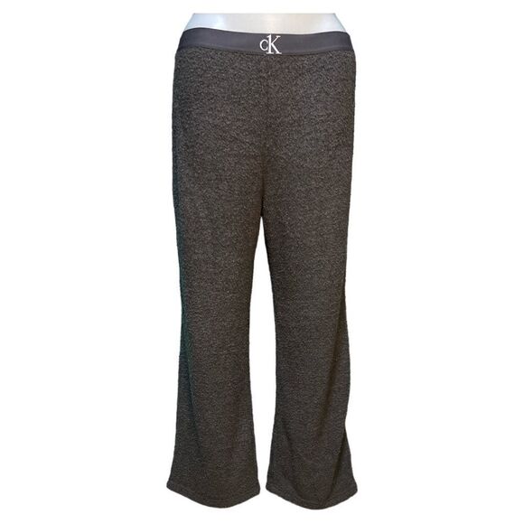 NWT Calvin Klein Sherpa Fleece Lounge Pants XL Gray Cozy Elastic Waist $49 MSRP - Picture 2 of 8